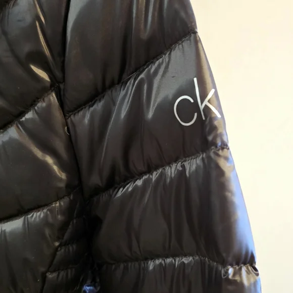 Calvin Klein Shiny Brown-bronze Slim Quilted Packable Puffer Jacket S - Picture 3 of 9